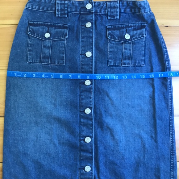 Vintage GAP Button Front Denim Pencil Skirt - Picture 6 of 7